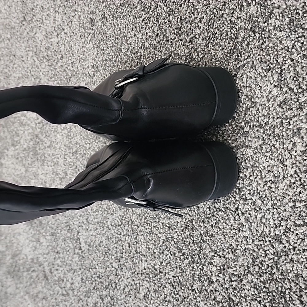 Nine West Vintage America Collection black/silver adjustable buckles size 9 1/2M - Picture 4 of 9